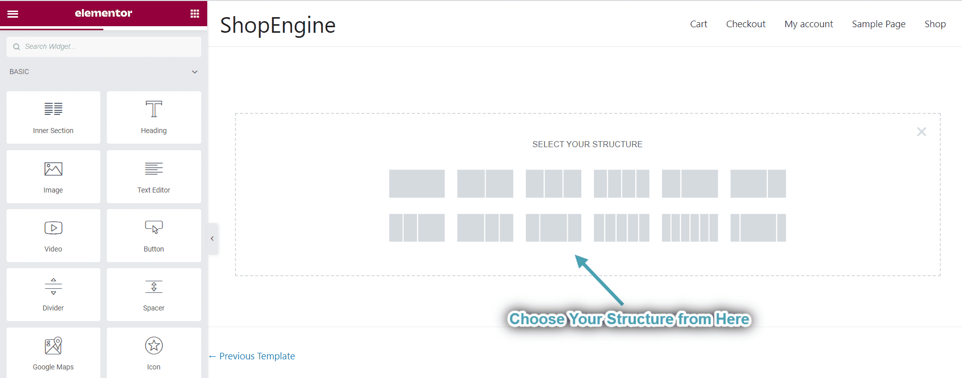 Select your structure for single product page